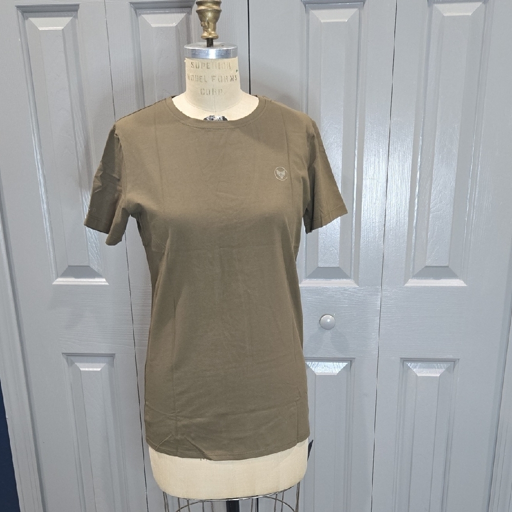 Alpha Forward Women's Army Green Hybrid Premium T-Shirt Size M